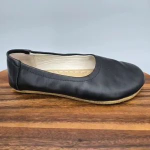 Earthing Harmony Ballet Flats Women's 6 Black Leather Grounding Barefoot Shoes