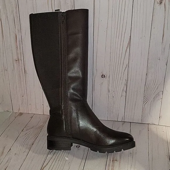 EASY SPIRIT Bianca Tall Boots Brown 9 W Wide