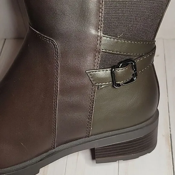 EASY SPIRIT Bianca Tall Boots Brown 9 W Wide