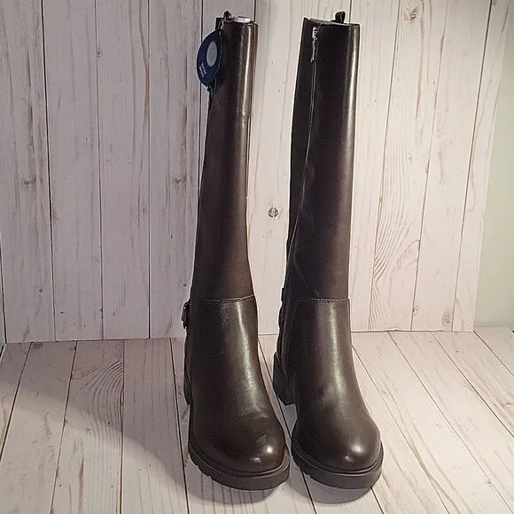 EASY SPIRIT Bianca Tall Boots Brown 9 W Wide