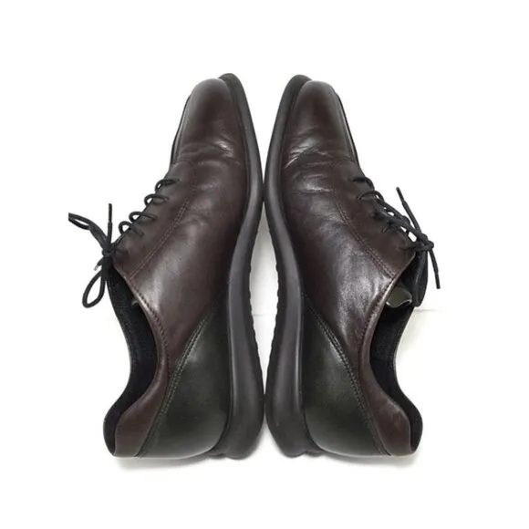 Ecco 2-tone leather lace up dress shoes brown size 7.5 style number 351