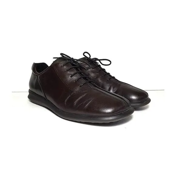 Ecco 2-tone leather lace up dress shoes brown size 7.5 style number 351