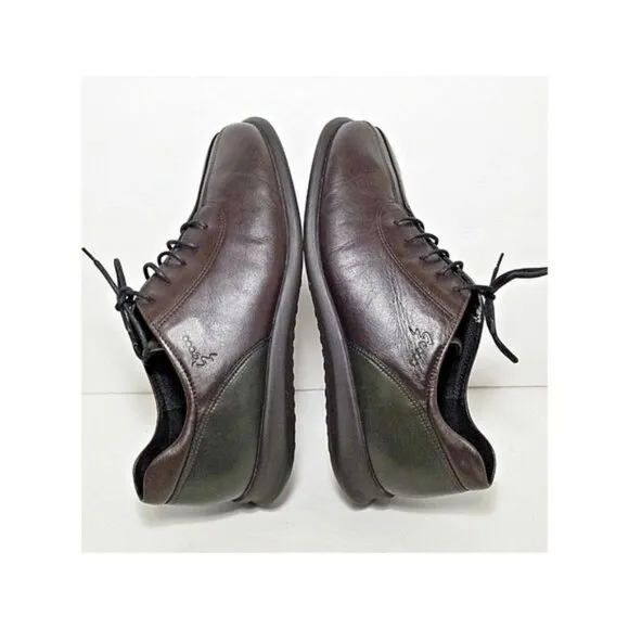 Ecco 2-tone leather lace up dress shoes brown size 7.5 style number 351