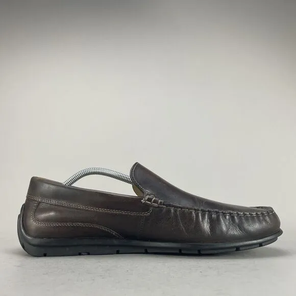 Ecco Classic Moc Men EU45 US 11 Brown Leather Slip On Driving Loafer Shoe Casual