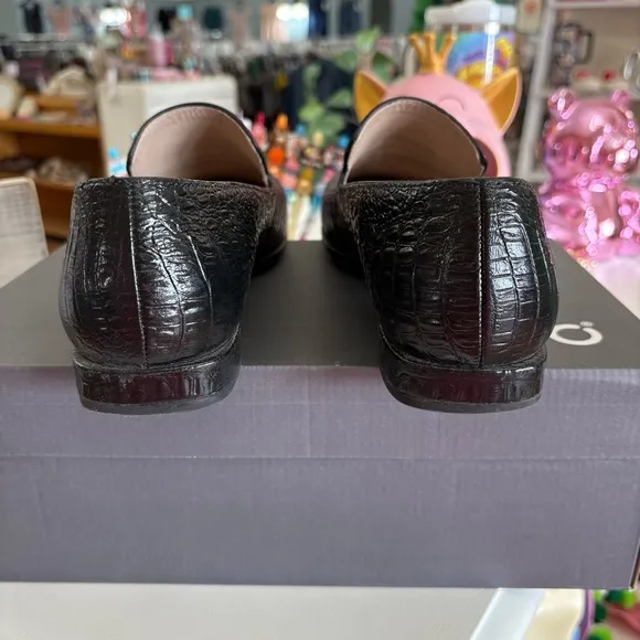 ECCO Croc Embossed Leather Loafer Shoe Size 40