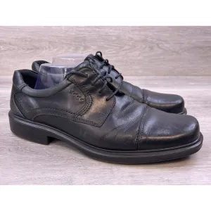 Ecco Helsinki Mens Cap Toe Tie Oxford Dress Shoes Black Leather Shoes  Size 11.5