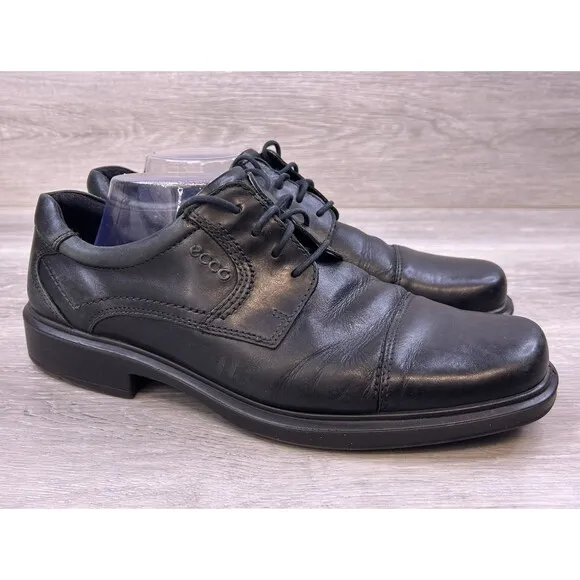 Ecco Helsinki Mens Cap Toe Tie Oxford Dress Shoes Black Leather Shoes  Size 11.5