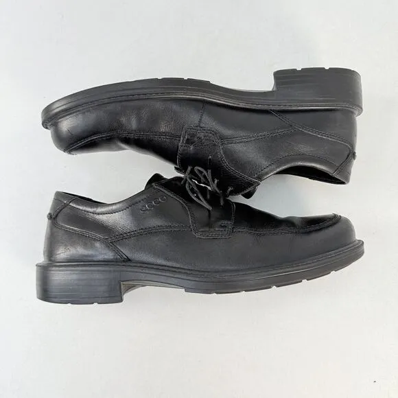 ECCO Helsinki Men's EU42 US9 Black Leather Lace Up Oxford Round Toe Dress Shoes