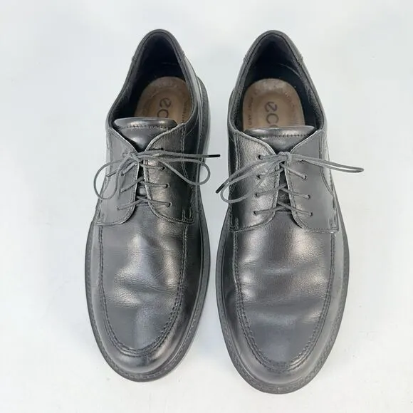 ECCO Helsinki Men's EU42 US9 Black Leather Lace Up Oxford Round Toe Dress Shoes