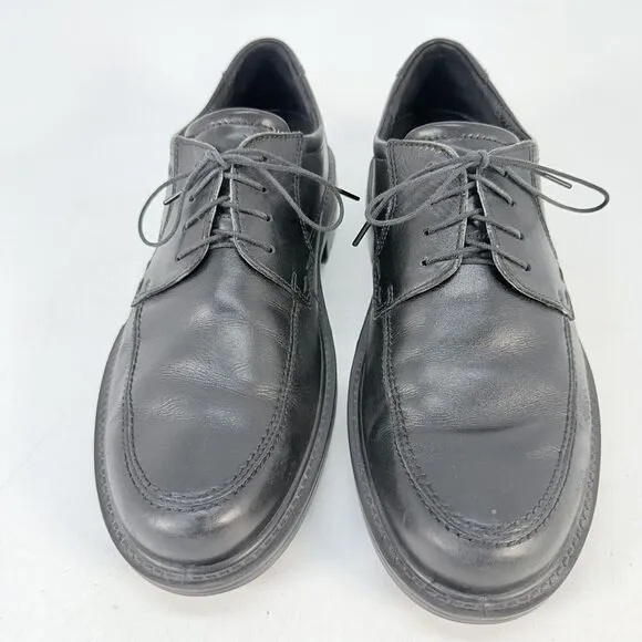 ECCO Helsinki Men's EU42 US9 Black Leather Lace Up Oxford Round Toe Dress Shoes