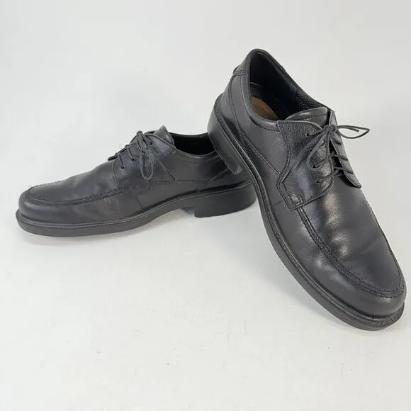 ECCO Helsinki Men's EU42 US9 Black Leather Lace Up Oxford Round Toe Dress Shoes