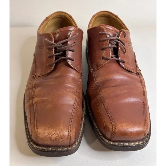 ECCO Men's Bicycle Toe Loafer Oxford Shoes Leather Brown 45 EU / 11-11.5 US