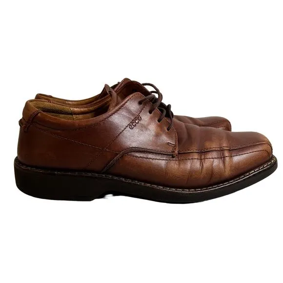 ECCO Men's Bicycle Toe Loafer Oxford Shoes Leather Brown 45 EU / 11-11.5 US