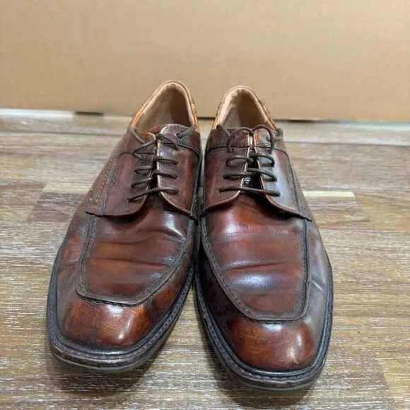 ECCO Men’s Dress Shoes Lace Up Oxford Brown Leather Men's Brown Leather Dress Sz