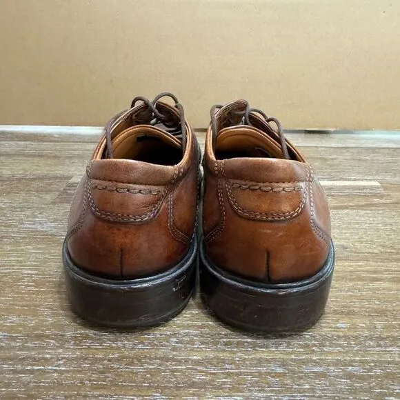 ECCO Men’s Dress Shoes Lace Up Oxford Brown Leather Men's Brown Leather Dress Sz