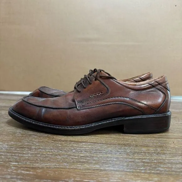 ECCO Men’s Dress Shoes Lace Up Oxford Brown Leather Men's Brown Leather Dress Sz