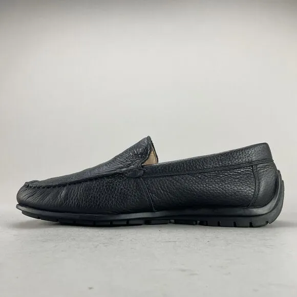 Ecco Mens EU 42 US 8-8.5 Classic Driving Moc Black Leather Slip On Loafers Shoes