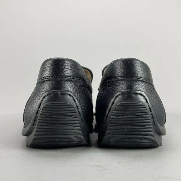 Ecco Mens EU 42 US 8-8.5 Classic Driving Moc Black Leather Slip On Loafers Shoes