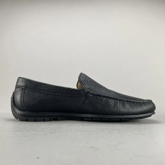 Ecco Mens EU 42 US 8-8.5 Classic Driving Moc Black Leather Slip On Loafers Shoes