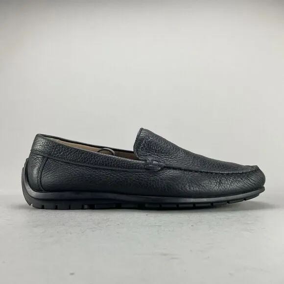 Ecco Mens EU 42 US 8-8.5 Classic Driving Moc Black Leather Slip On Loafers Shoes