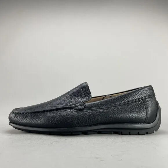 Ecco Mens EU 42 US 8-8.5 Classic Driving Moc Black Leather Slip On Loafers Shoes
