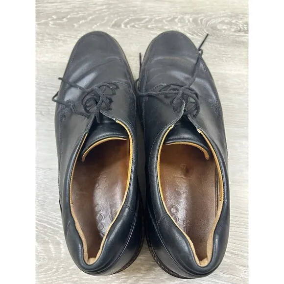 Ecco Shoes Holton Mens Apron Toe Oxford N62111401001 Black Leather Shoe Sz 13
