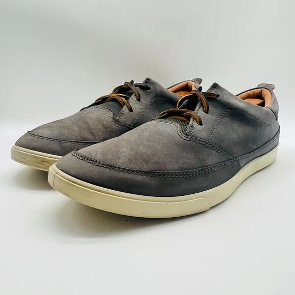 Ecco Shoes Mens EU 45 US 11 Gray Suede Sneakers Oxfords Casual Low Collin 2.0