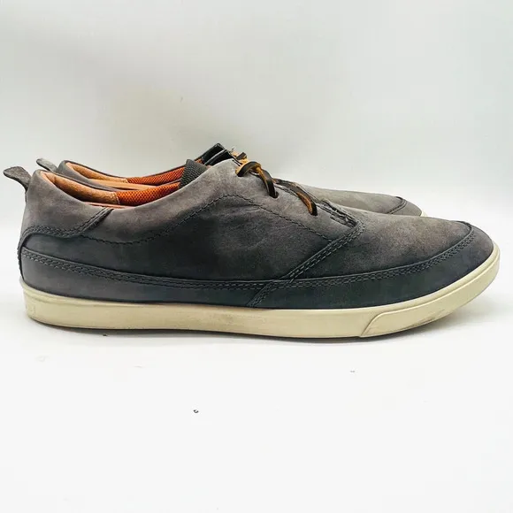 Ecco Shoes Mens EU 45 US 11 Gray Suede Sneakers Oxfords Casual Low Collin 2.0