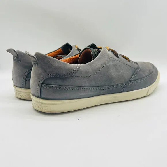 Ecco Shoes Mens EU 45 US 11 Gray Suede Sneakers Oxfords Casual Low Collin 2.0
