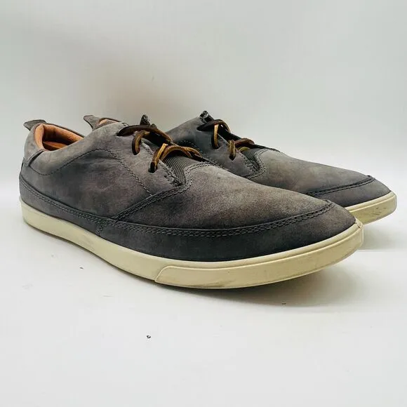 Ecco Shoes Mens EU 45 US 11 Gray Suede Sneakers Oxfords Casual Low Collin 2.0