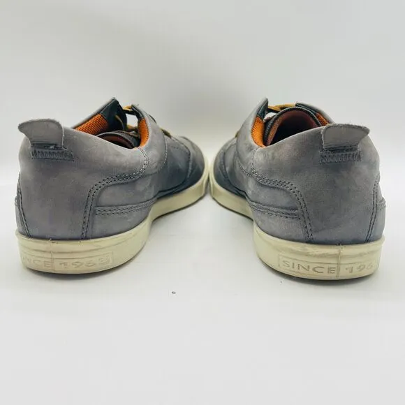 Ecco Shoes Mens EU 45 US 11 Gray Suede Sneakers Oxfords Casual Low Collin 2.0