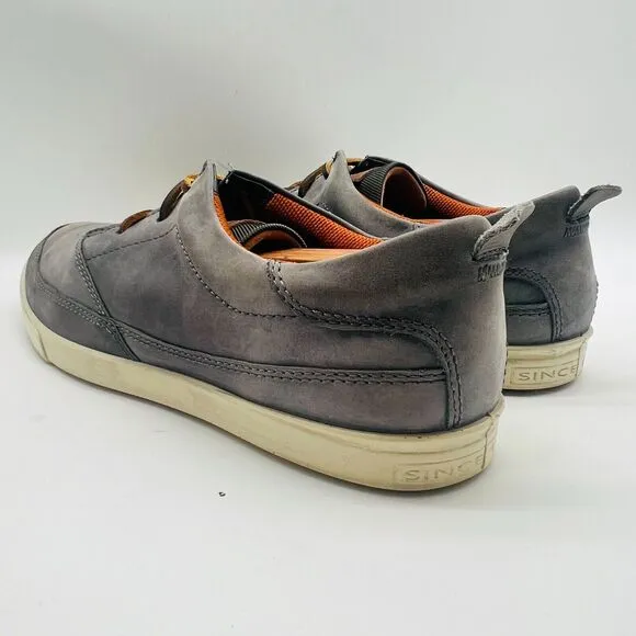 Ecco Shoes Mens EU 45 US 11 Gray Suede Sneakers Oxfords Casual Low Collin 2.0