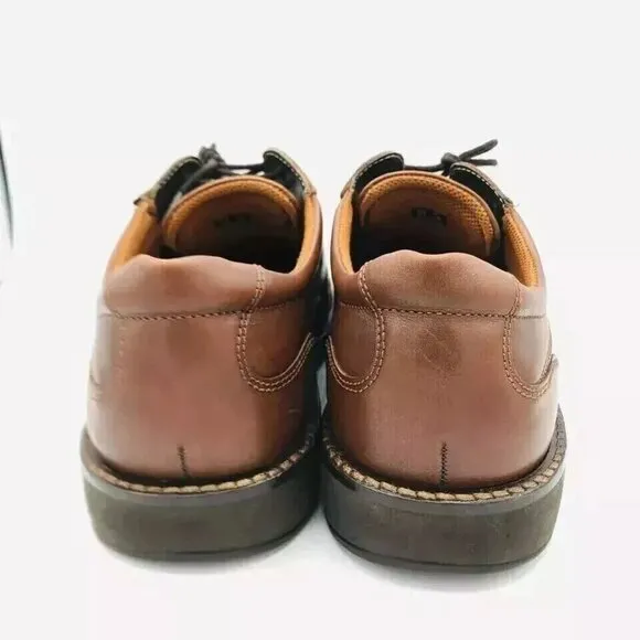 ECCO Shoes Mens Size 12-12.5 / EU 46 Leather Brown Lace-Up Derby Dress Shoe Heel