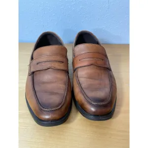 Ecco Shoes Mens US Size 9 EU Size 43 Brown Leather Penny Loafers Office Preppy