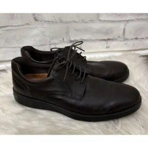 ECCO Size 45 11/11.5 Men’s Lite Hybrid Derby Dress Comfort Shoe Brown‎ Leather