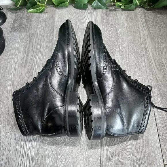 Ecco Vitrus Wing Tip Chukka Boots Dress Black  Leather Shoes Men’s Size 11