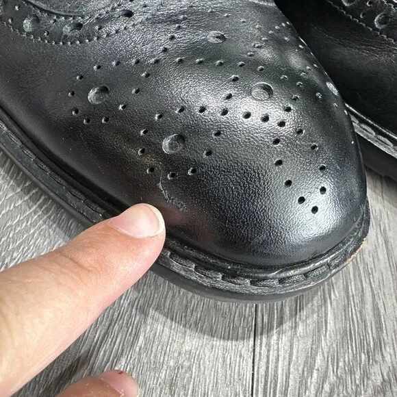 Ecco Vitrus Wing Tip Chukka Boots Dress Black  Leather Shoes Men’s Size 11