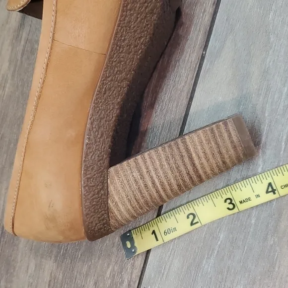 Ecco Womens Y2K Heels Platform Penny Loafers Leather Clogs shoes sz 36/5.5