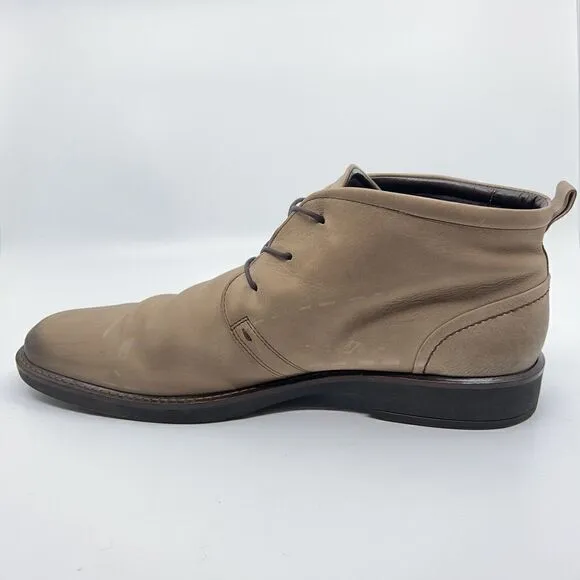 Ecco Biarritz Mens Size EUR 47 US 13 Beige Chukka Boots Dress Shoes