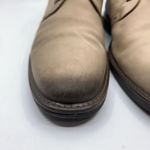 Ecco Biarritz Mens Size EUR 47 US 13 Beige Chukka Boots Dress Shoes