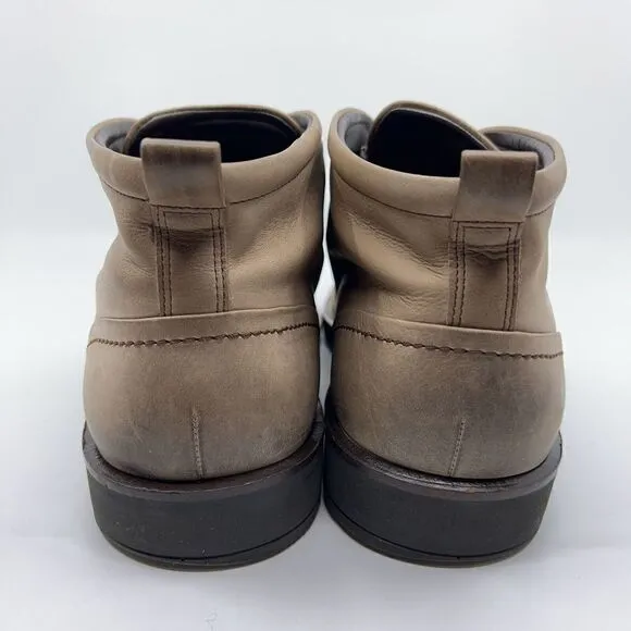 Ecco Biarritz Mens Size EUR 47 US 13 Beige Chukka Boots Dress Shoes
