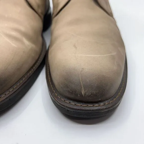 Ecco Biarritz Mens Size EUR 47 US 13 Beige Chukka Boots Dress Shoes