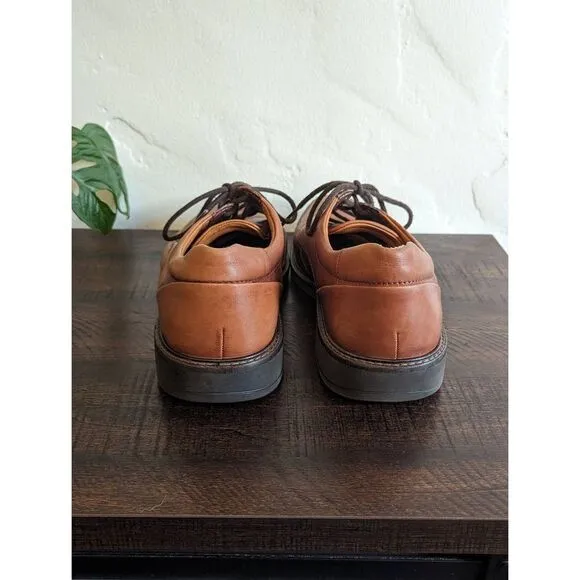 Ecco Holton Apron Toe Lace-up Oxford Cognac Men's Shoes - Size 8
