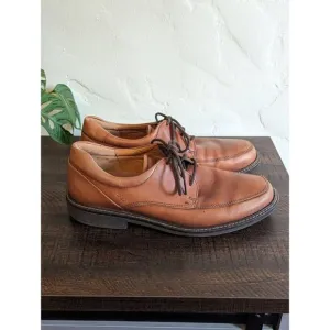 Ecco Holton Apron Toe Lace-up Oxford Cognac Men's Shoes - Size 8