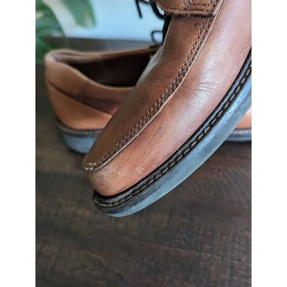 Ecco Holton Apron Toe Lace-up Oxford Cognac Men's Shoes - Size 8