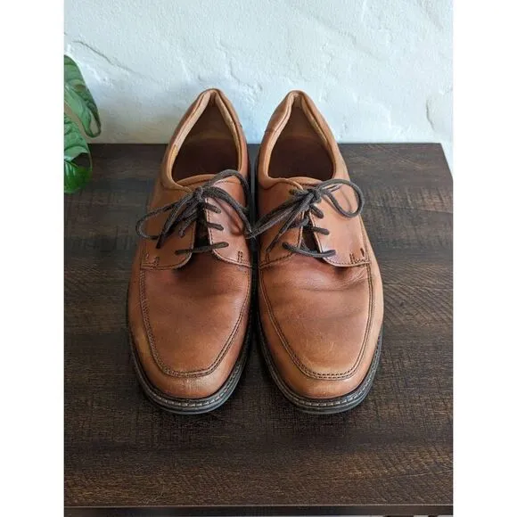 Ecco Holton Apron Toe Lace-up Oxford Cognac Men's Shoes - Size 8