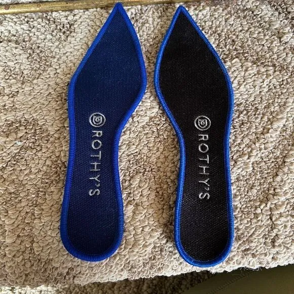 EEUC Women's Rothy's The Point Birdseye Blue Ballet Flats Shoes Size 7