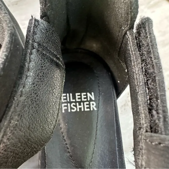 Eileen Fisher Boost Nubuck Suede  6 Gladiator Platform Sandals Black platform