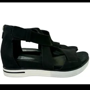 Eileen Fisher Boost Nubuck Suede  6 Gladiator Platform Sandals Black platform