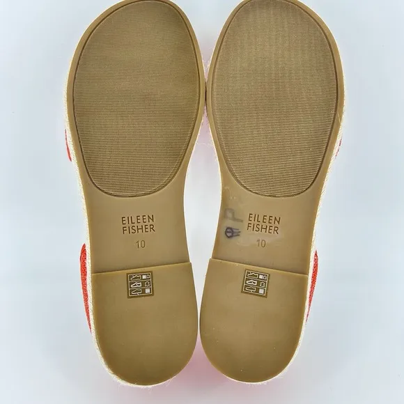 Eileen Fisher Flats Women's Size 10 Orange Mews Magma Melange Espadrille Sandals